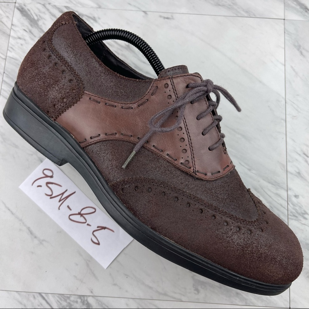-gravity defyer shoes tb863l brown leather mens wingtip oxford size 9.5